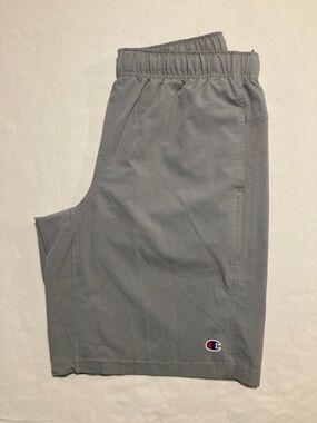 Champion Men's Gray Athletic Shorts with Logo (129)